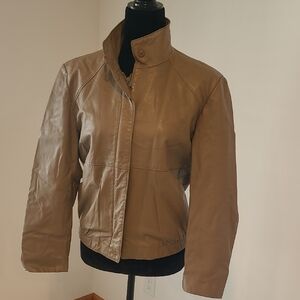 West Bay Sport Women's Leather Jacket Tan Size 10